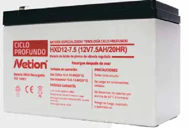 Batería Ciclo Profundo 12V7.5AH Bateria VRLA - AGM Ciclo Profundo