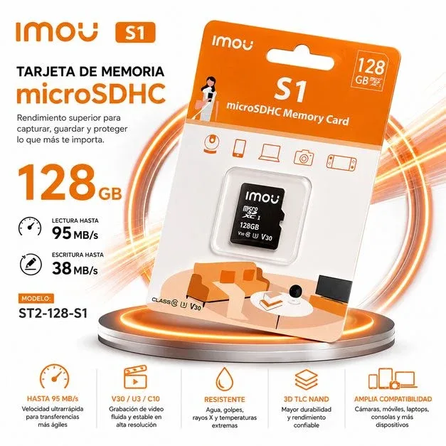Tarjeta Memoria MicroSD 128GB Imou C10/U3/V30