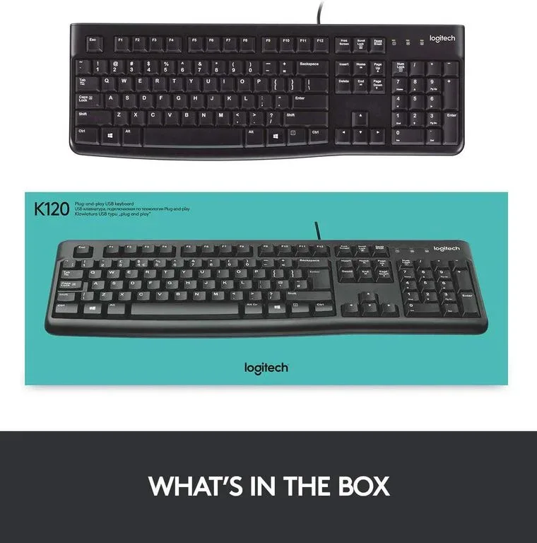 Teclado Logitech USB K120 Negro